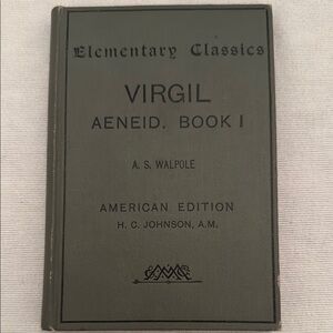 1893 Virgil Aeneid Book I - rare Green Hardcover, Antique: 132 years old!!(OLCC)